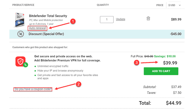 bitdefender total security coupon