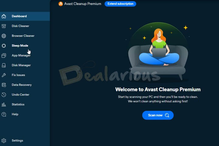 Avast Cleanup Premium Homescreen