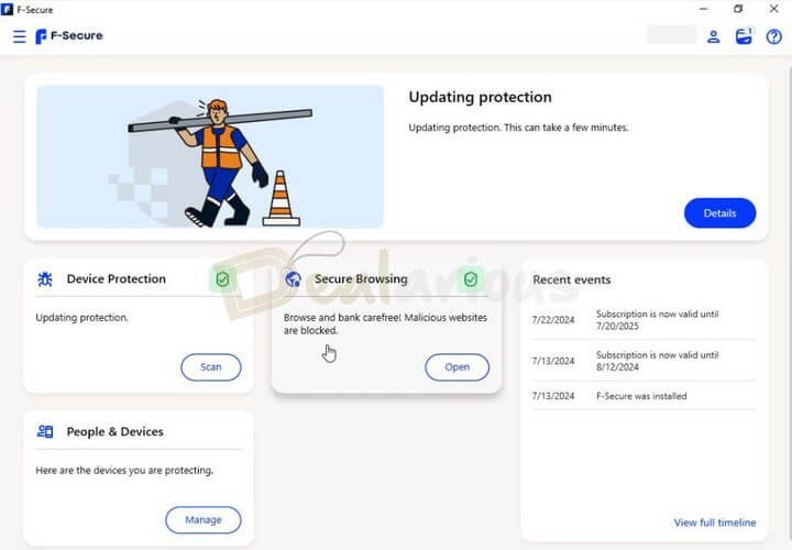 F-Secure Internet Security Interface overview