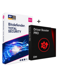 Bitdefender Total Security + Driver Booster product box