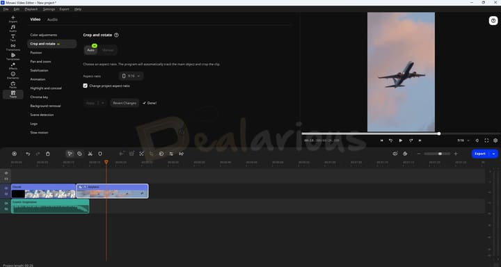 AI Crop and rotate feature with edited result